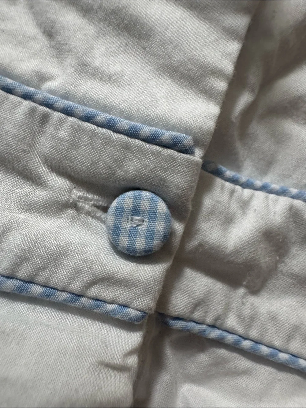 White & Light Blue Ruffle Collar Kids Dress
